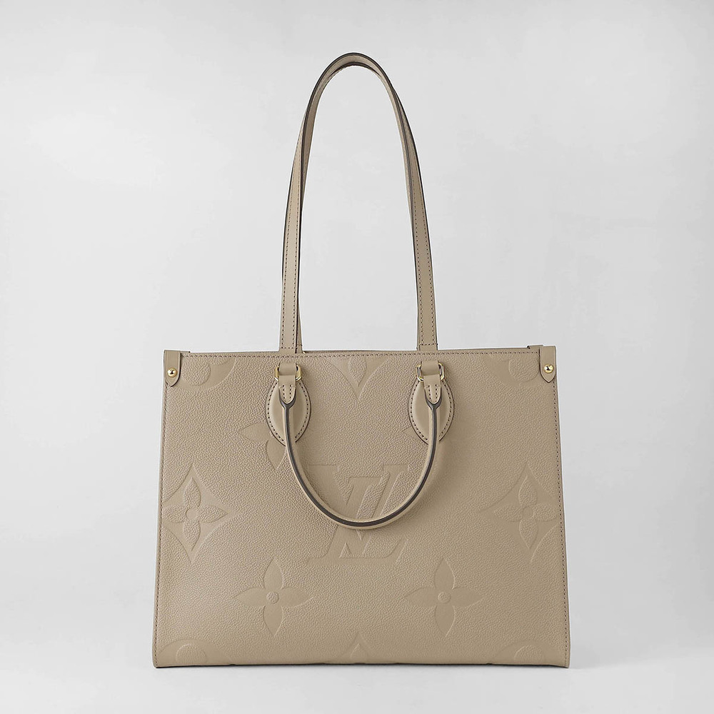 Louis Vuitton Monogram Empreinte OnTheGo Tote Bag Leather Beige Tan